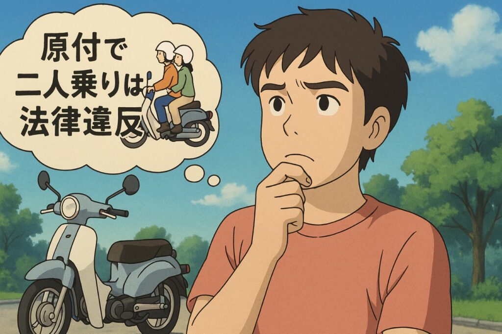 原付で二人乗りするとどうなる?罰則・反則金・点数を解説