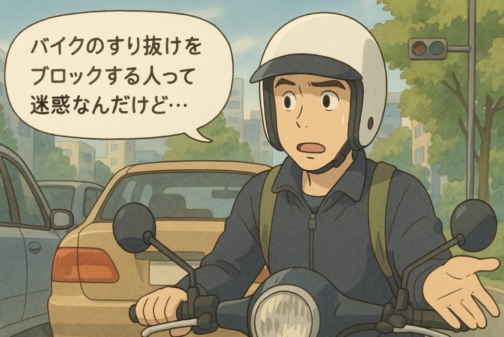 バイクのすり抜けを幅寄せしてブロックする人の心理とは
